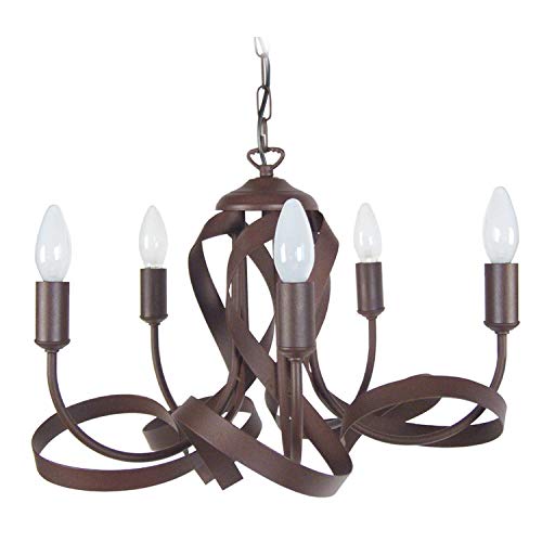 Tosel 20879 Monaco lampadario acciaio/Ferro/Vernice epossidica 40 W E14 marrone 60 x 90 cm