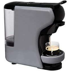 IKOHS Machine à café Expresso Italien - Cafetière Multi-dosettes Nespresso 3 en 1 Life, 1450 W, 19 Bars, Réservoir 0,7 L, Machine à Café Nespresso, Automatique, Qualité Professionnelle Gris