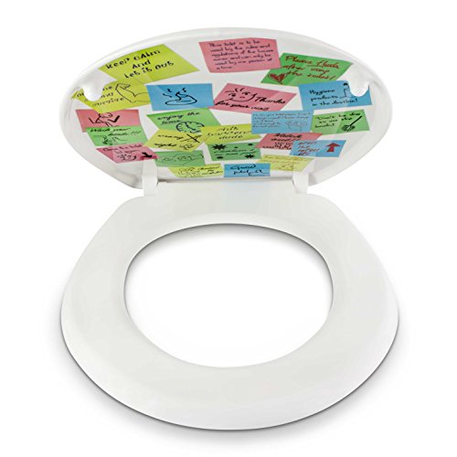 Premium WC Sitz mit Absenkautomatik – „Pinnwand“ Design – Toilettendeckel aus Duroplast inkl. Montagesatz – VENKON - 6