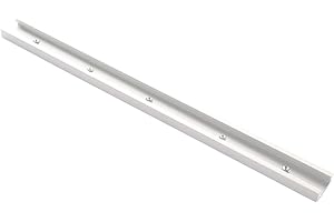 belupai 2 piezas de 800 mm T-Track Miter Track Jig Fixture herramienta de sujeción de borde recto, guía de aleación de aluminio de 30 x 12,8 mm, mango de bloqueo de pista