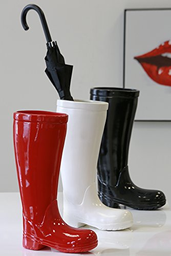 Schirmständer Stiefel aus roter Keramik 45 cm hoch - 2