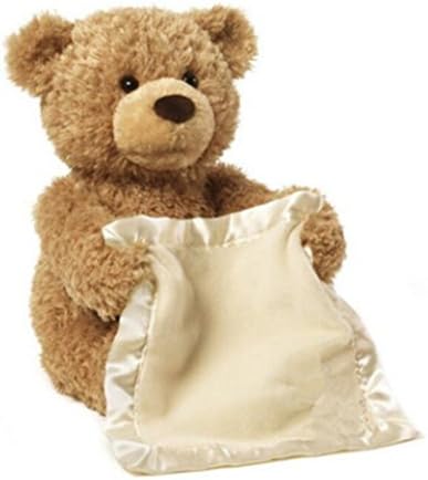 Moxcow Soft Stuffed Animal Bear That Plays Peek-A-Boo! (Brown)