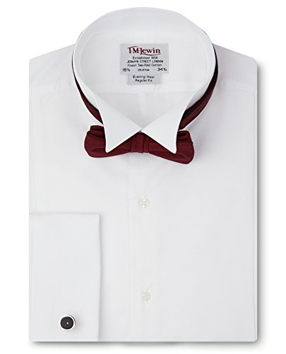 T M Lewin Regular Fit Marcella Wing Collar Dress Evening