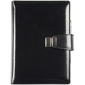 Echtes Leder Agenda - Elegant - Täglich 15x21 Täglich-wöchentlich 17x24 schwarz