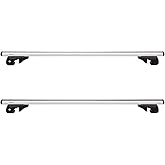 Amazon Basics Dachträger 132.1 cm, für 2 offene Dachrelings mit Abstand 98 bis 116,8 cm, 2-teilig, Schwarz