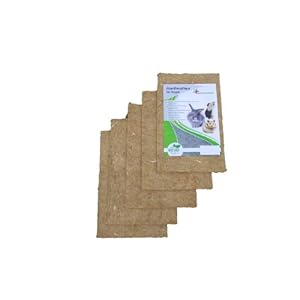 pemmiproducts Alfombra para roedores Hecha de 100% de cáñamo, 40 x 25 cm 10 mm de Espesor, Paquete de 5 (EUR 3,79/Pieza), Alfombra para roedores Adecuada como Revestimiento de Piso en Jaula