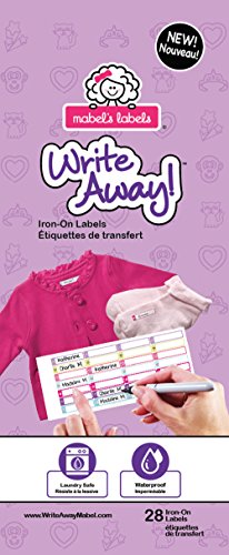 Write Away! 28 Iron-On Labels for Girls (Purple)