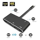 USB C auf HDMI VGA: Splaks USB C zu HDMI VGA Adapter unterstützen bis zu 1080P@60Hz VGA oder 4Kx2K@30Hz Ultra HD HDMI Übertragung.