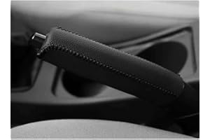 BDVIK Car Handbrake Handle Cover for FIAT 500 (2007) 2007 2008 2009 2010 2011 2012 2013 2014 2015 2016,Anti Slip Wear Resistant Comfortable Aesthetics PU Leather Protector Decor Accessories