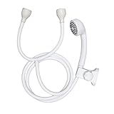 Aqualona Shower Head Spray | Push-on, Double Tap Connection | 1.9m Long | 1 Spray Function | Handheld or Wall Mountable | Cancun | White