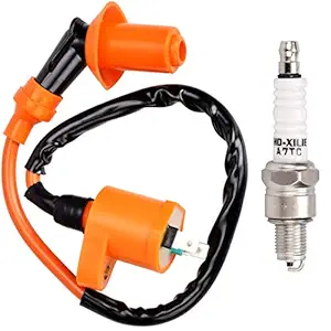 MecoTime Automotive Racing Engine Ignition Coil Electrode Spark Plug for GY6 Chinese 50cc 125cc 150cc Motorcycle Honda ATV Dirt Bike Taotao Kymco Scooter Moped Go Kart