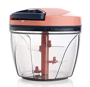 Amar Impex Jumbo 750 ml, Manual Vegetable Fruit Onion Chopper,Compact & Powerful Hand Meat Grinder Mixer Slicer Shredder Vegetable Tools with 4 Blades | Combo (750ML,Pink)