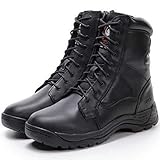 ★ Sohlenmaterial: Gummi Motorradstiefel Herren LY-64 wasserdichte Roller Lokomotive Cross Country Schuhe Radfahren Ausrüstung Vier Jahreszeiten Rennen Gepanzerte Sport Fahrradschuhe Anti-Fall Anti Slip,Black-EU41
