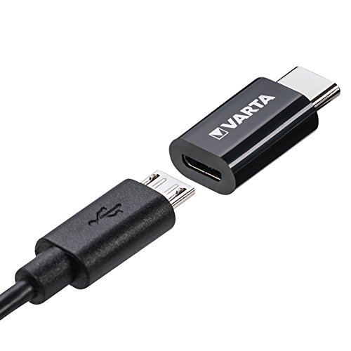 Varta Lade- & Daten Micro USB zu USB Typ C Adapter – für alle USB Typ C kompatiblen Geräte wie Apple Macbook 12“ (2015) & Pro, Samsung Galaxy, Google ChromeBook, Google Nexus 5X/ 6P, HTC 10, OnePlus 2/ 3, Lumia 950 / 950XL, Huawei P9 & Zen Pad 8.0, Sony Xperia XZ - 4