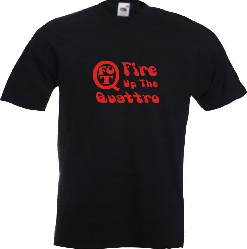 Quattro Mens Black T Shirt with Red Print for £9.99