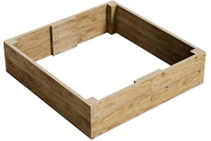 GRO GARDEN PRODUCTS Conka Garden - Wooden Raised Bed Kit - Large Garden Planters for Vegetables, Herbs, Flowers – Start Growing Plants Earlier & Better - Durable & Resistant FSC Treated Timber 120cm L x 120cm W x 30cm H