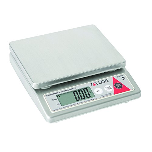 TaylorPrecision TE10CSW 10-Pound Water Resistant Digital Portion Control Scale, Dry & Liquid, Stainless Steel, NSF