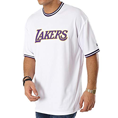 A NEW ERA Era NBA Los Angeles Lakers Tipping Wordmark Camiseta Hombre Blanco XL (X-Large)