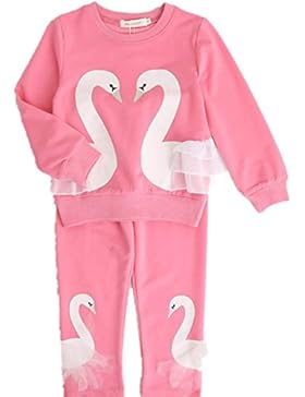 Bekleidung Longra Baby Kinder Mädchen Jungen Sports Kleidung Set mit Kinder Schwan Langarm Sweatshirts Pullover...