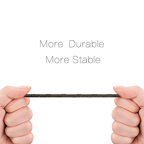 MaxiRel Type C USB Kabel Aluminum Typ C Kabel – Samsung Galaxy S8 Google Nexus 5X Nexus 6P Pixel XL OnePlus 2 3 Lumia 950 950XL Huawei P10 -1M / 3.3ft Nylon Schwarz - 4