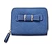 Produktbild Giulogre Mode Mini Brieftasche Frauen Kurze Bogen Handtasche Student Geldbörse Schlüsseltasche Damen Schleife niedlichen Studenten Münze Schlüsseletui Geldbeutel (Blau)