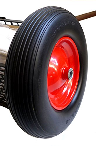 PU Schubkarrenrad 4.80/4.00-8 Reifen für Schubkarre Vollgummi mit Achse - 3