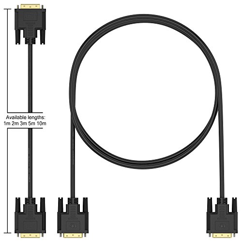 2m – delightable24 DVI zu DVI Kabel | 24k vergoldete Kontakte | Full HD Auflösungen bis 1080p für Monitore, PCs, Notebooks, Fernseher (LCD/Plasma/TFT), Projektor – 2 Meter Schwarz - 4