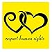 Produktbild 1art1 119601 Herzen - Respect Human Rights Poster-Sticker Tattoo Aufkleber 9 x 9 cm