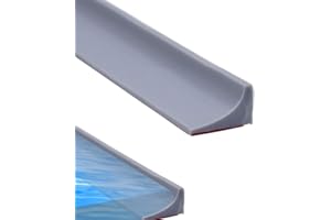 Azlanway Barriera Doccia Ferma Acqua Silicone Autoadesiva 2M, Guarnizione Doccia Antiallagamento per Bagno Bordo Doccia Sottoporta Striscia Flessibile Impermeabile per Box Doccia e Pavimento