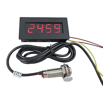 digiten 4 Digital LED Tachometer RPM Speed Meter + HALL SENSOR