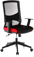 Hjh Office Lavita Si&egrave;ge de bureau type fauteuil de direction - Tissu en maille - Noir/Rouge