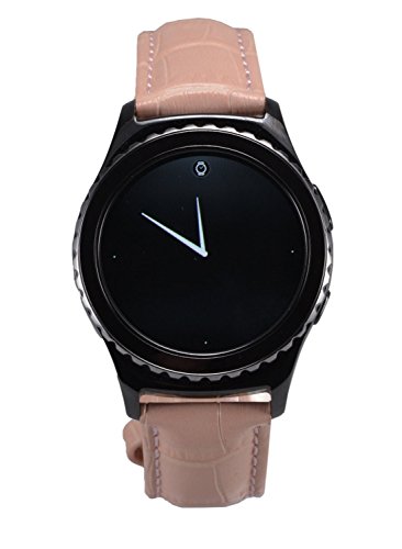 OKCS Samsung Gear S2 Classic Kroko echt Leder Armband dunkelbraun/rosa