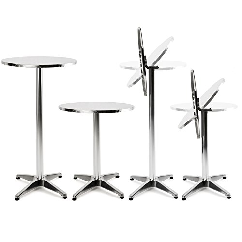 Preisvergleich Produktbild Höhenverstellbarer Aluminium Stehtisch, 2in1, höhenverstellbar, Bartisch, Bistrotisch, Tisch, klappbar (Stehtisch fest Modell 1)