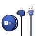 Produktbild Mini Einziehbares Ladekabel 3 in 1 Roll up Lightning Kabel + USB C + Micro USB Super Tragbar mit Macaron Aussehen Premium Chip-Kontrolle, Sicher & Schnell für Samsung iPhone Huawei Android, 1m (3in1 Dunkelblau)