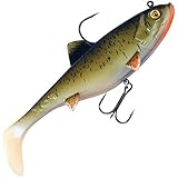 Fox Rage Replicant Wobble 7,5cm 10g - 2 Gummifische Zum Spinnfischen auf Barsch, Zander & Hecht, Spinnköder, Gummiköder, Swimbait, Farbe:Marble