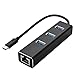 Produktbild venustek usb-c Hub Typ C (Thunderbolt 3) zu 3Ports USB Hub 3.0 mit 1000 m ETHERNET Port für USB C Geräte wie Macbook, Mac Pro/Mini, iMac, Surface Pro, Dell XPS 13,-Stick, Festplatten