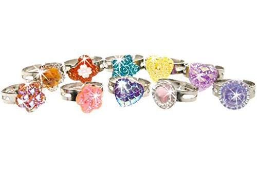 36 Mädchen – Ringe in Herzbox | Kinderring | Set | Ring | Glimmer | Mitgebsel | Kindergeburtstag | Schatz | Mädchen - 3