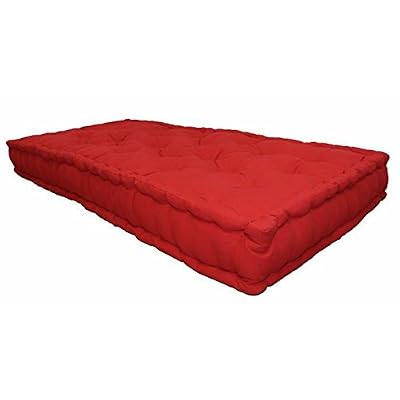 Générique Coussin de sol Double 60x120x15 cm Rouge