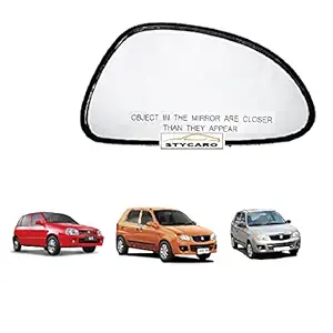 Car Styling - Right Driver Side View Mirror Glass compatible with Maruti Zen LXI/Alto K10 VXI Old 2005-2013 Model