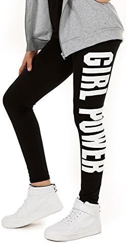 Sport Leggings for GIRL POWER Boyfriendhose Pants Legings Jogging 6-13 Years (Black, 11 Years/Size 146)