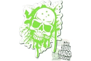 MADD GEAR MGP Green & White Skull Sticker(202-040)