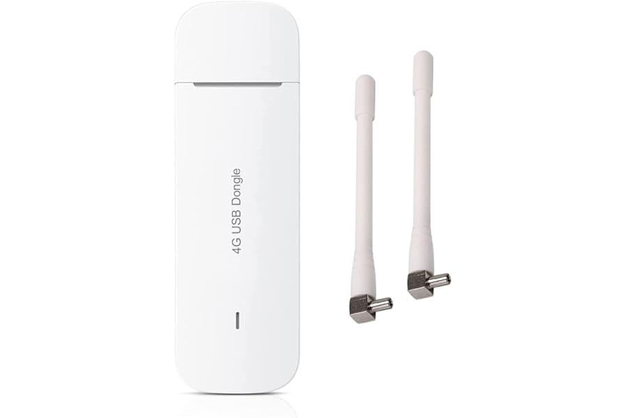 Unlocked E3372 4G USB Dongle (White). Super-Fast 150Mbps Speed. Works with any Network Sim Card Worldwide. Includes 2 x External Antennas