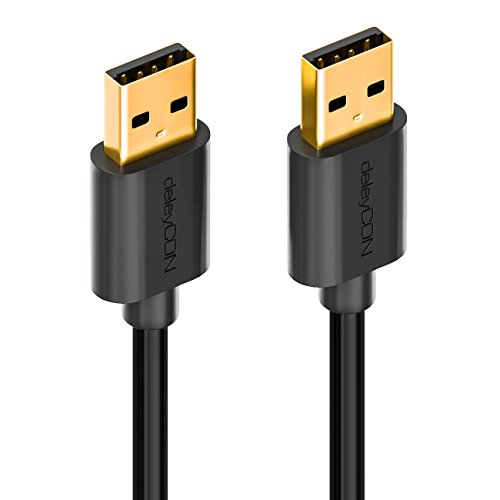 deleyCON [1,5m] USB 2.0 High Speed Kabel – PREMIUM USB 2.0 Datenkabel – USB A-Stecker zu USB A-Stecker – Übertragungsraten bis zu 480Mbps – geschirmtes, flexibles PREMIUM USB 2.0 High Speed Kabel – schnelle und sichere Datenübertragung – passgenaue, stabile USB Stecker – abwärtskompatibel zu USB 1.1 – Farbe: Schwarz - 3