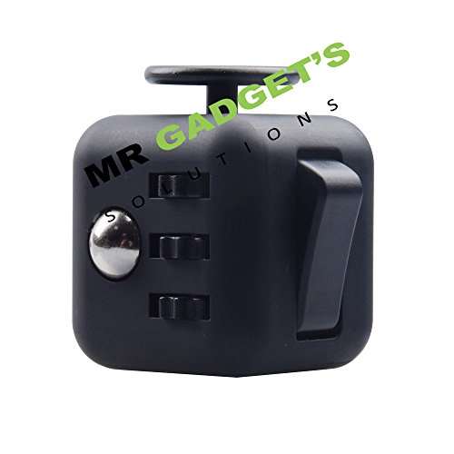 Fun Fidget Cubes 6 Sided Cube Adult Anxiety Stress Relief Cube Toys Gift-Black Fun Fidget Cubes 6 Sided Cube Adult Anxiety Stress Relief Cube Toys Gift-Black