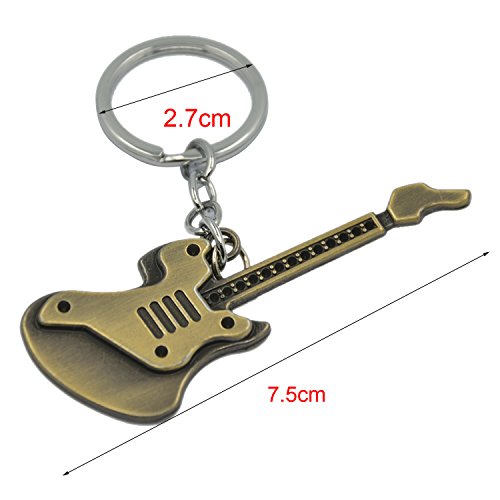 Mini antike Gitarre geformte Metall Schlüsselanhänger Keychain Schlüsselanhänger - 4