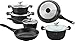 Produktbild Aluguss Kochtopf 10.Tlg Set Topf Aluminum Granit Antihaft INDUKTION IM-1007CR -Aluminum Kochgeschirr-SET (Schwarz)