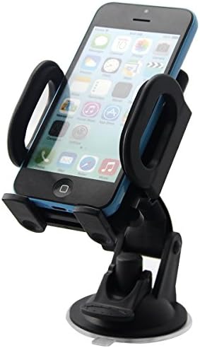 Gtide Auto-smart 360 Degree Rotation Car Mount Holder,Windshield Tomtom Dashboard Cradle for Iphone6 Plus/Iphone 6/Iphone 5/Galaxy S4/S3//S2/HTC Retail Packaging-Black