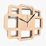 Wanduhr, Holz, Groß, Formen, Dekoration, Zum Aufhängen, Aufschrift 'Craft Form NZEG