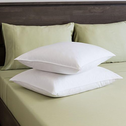 AVISet of 2 Finest Microfiber Pillow with Set of 2 Zipper Pillow Protector/Waterproof Pillow Cover---17x27 (White)
