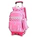 Produktbild C-Xka Trolley Schultasche Nylon Wasserdichte Roll Rucksack Wasserdichte sechsrädrige Klettertreppe Kinder Schultasche Grundschüler Trolley Book Bag für Jungen Mädchen
